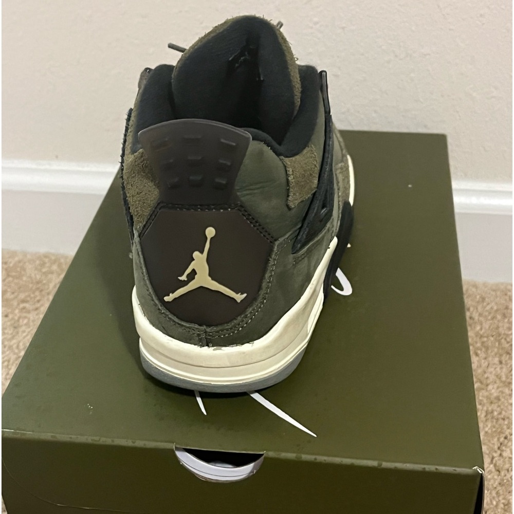 Olive Green Authentic Air Jordan 4Y